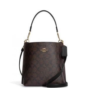 Coach Signature Brown and Black bucket Bag
